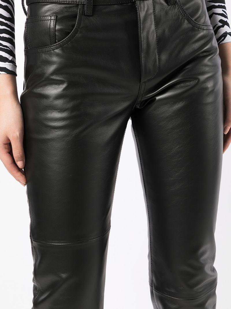 slim-fit leather trousers - 7