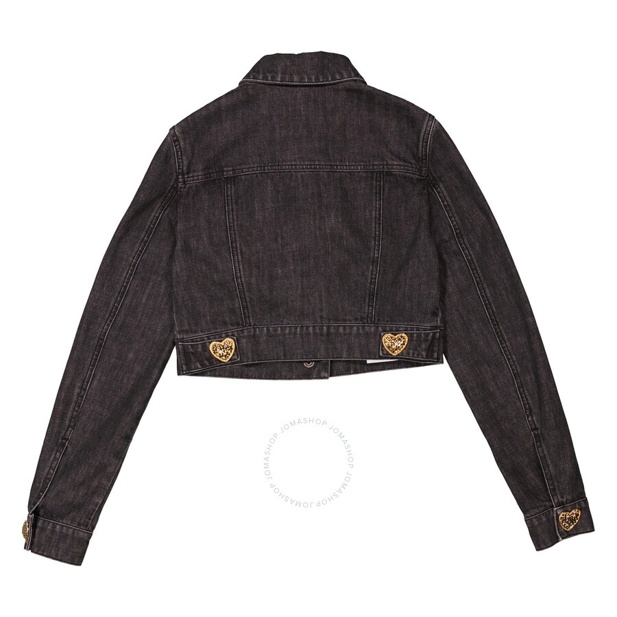 Moschino Heart Buttons Cropped Denim Jacket - 2