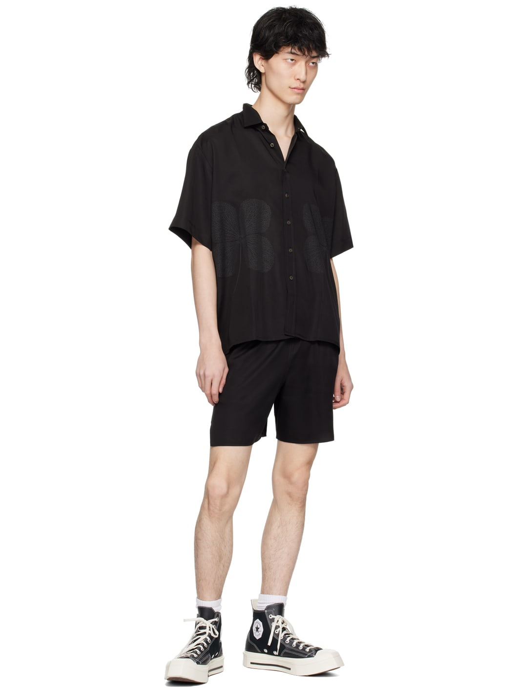 Black Drawstring Shorts - 4