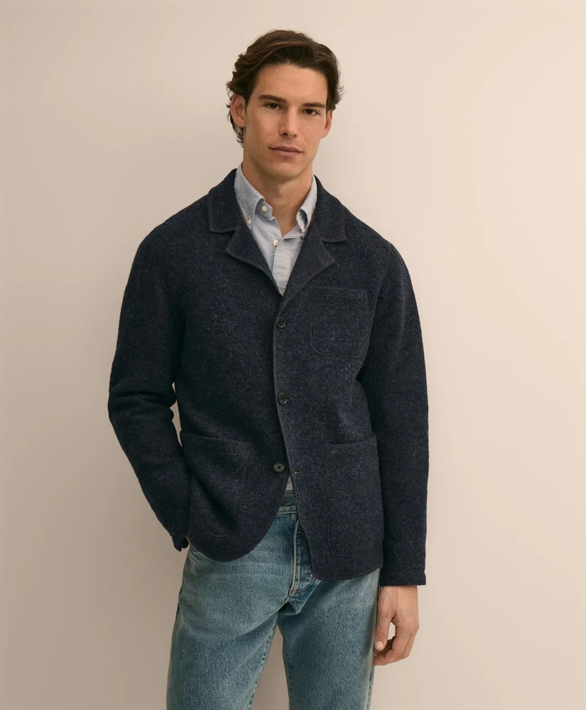 Wool Blazer Sweater Jacket - 1