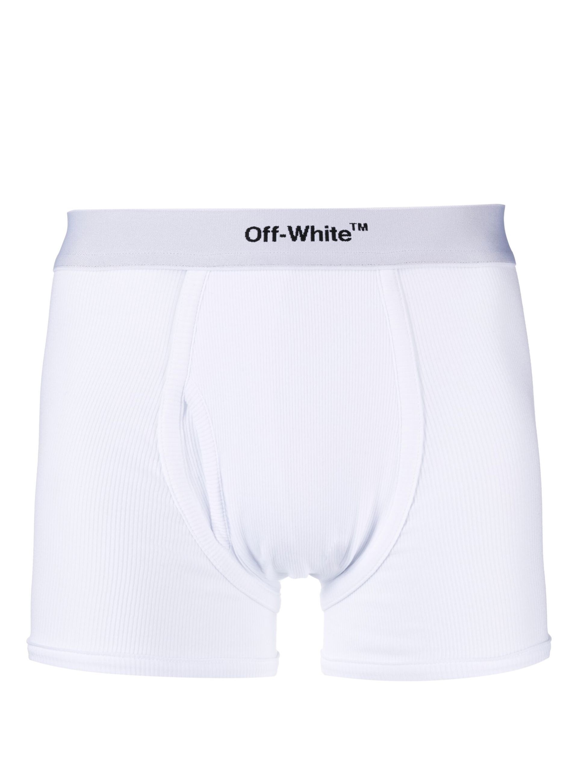 white logo waistband boxer briefs set - 2