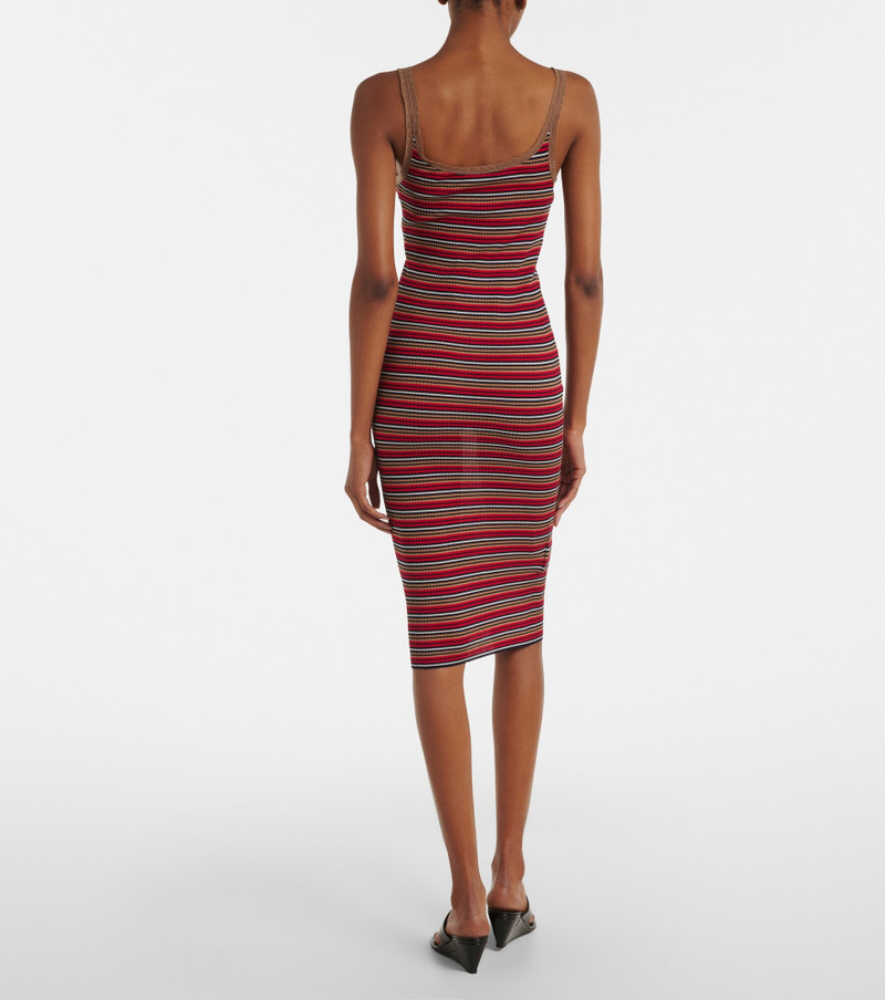 Logo ribbed-knit cotton midi dress 5