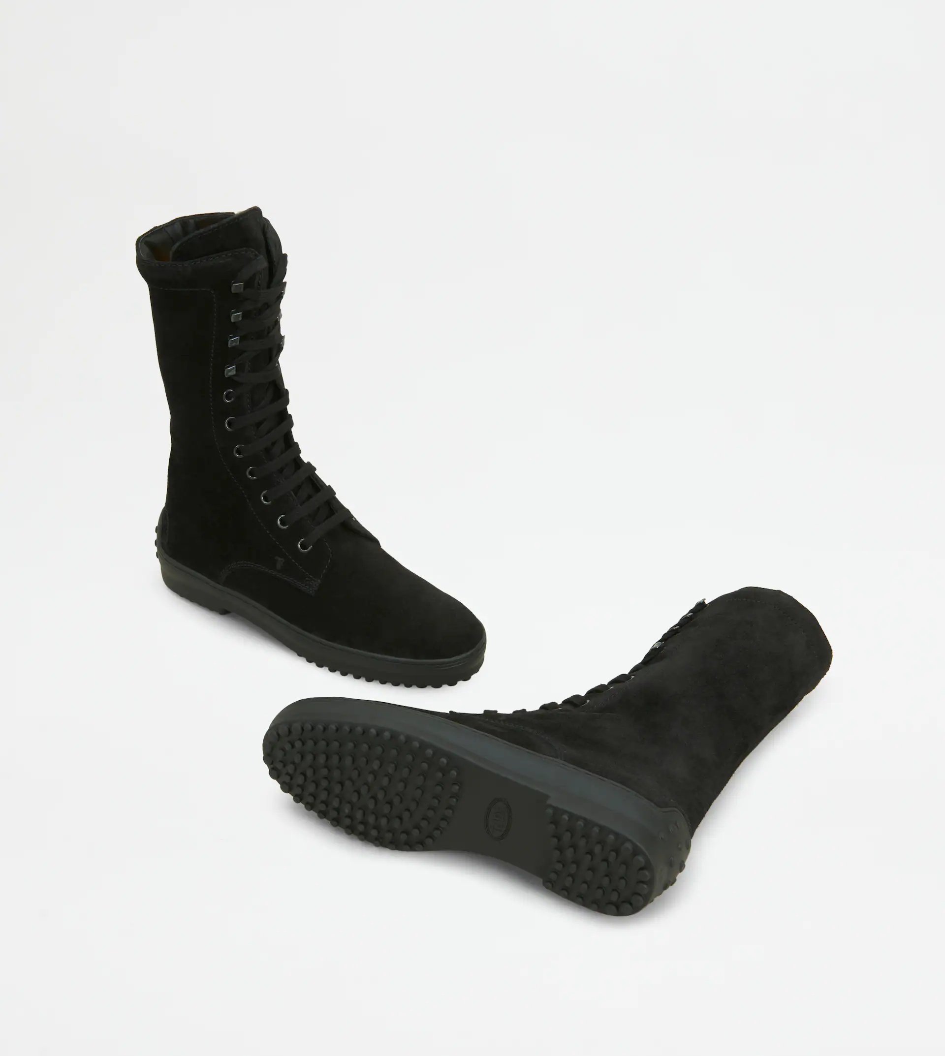 WINTER GOMMINO ANKLE BOOTS IN SUEDE - BLACK - 4