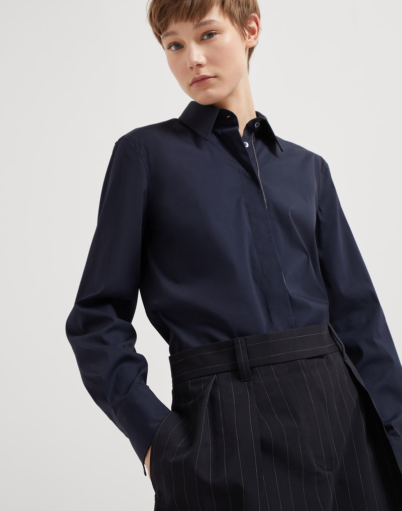 Virgin wool and cotton pinstripe city Bermuda shorts 3