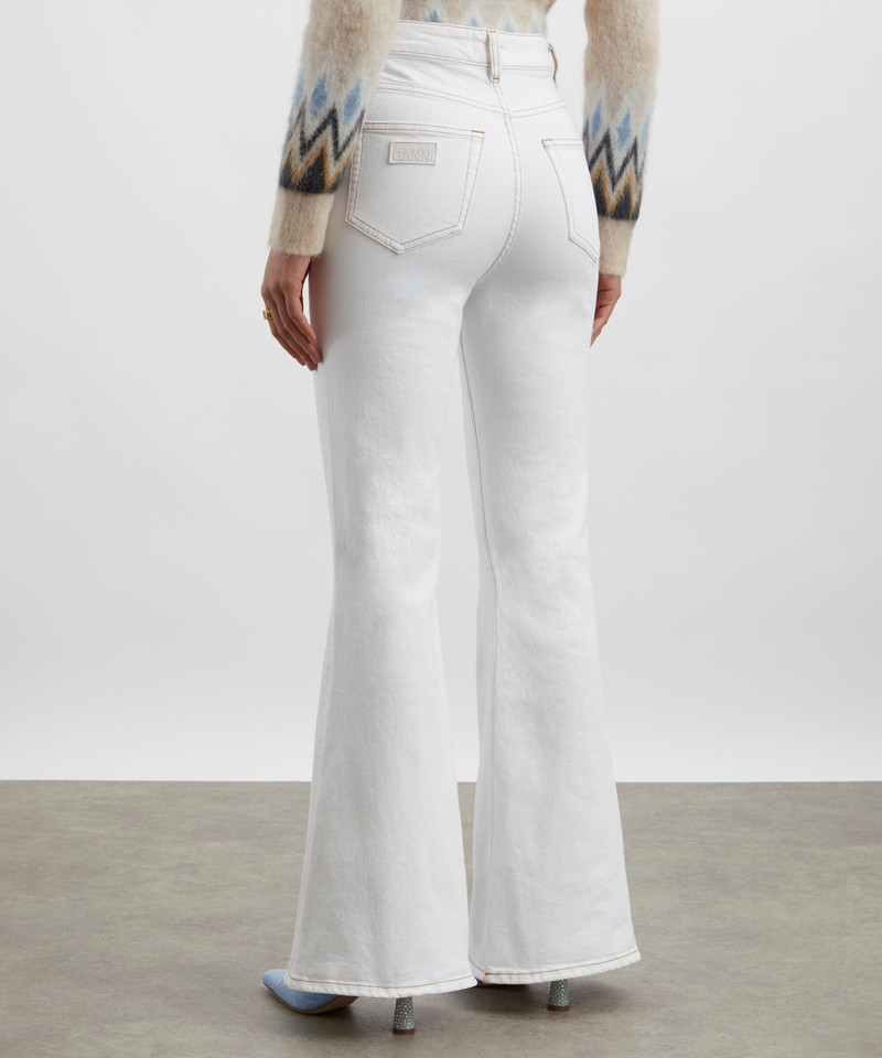 White Denim Goddi Flared Jeans 4