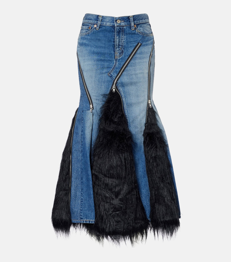 Low-rise denim maxi skirt 1