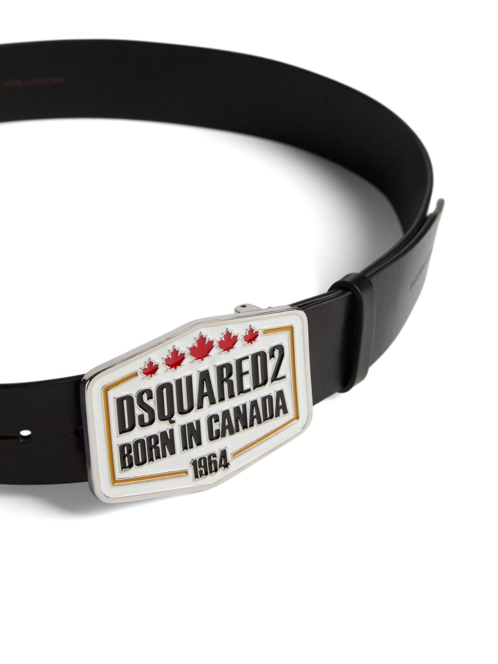 logo-buckle leather belt - 4