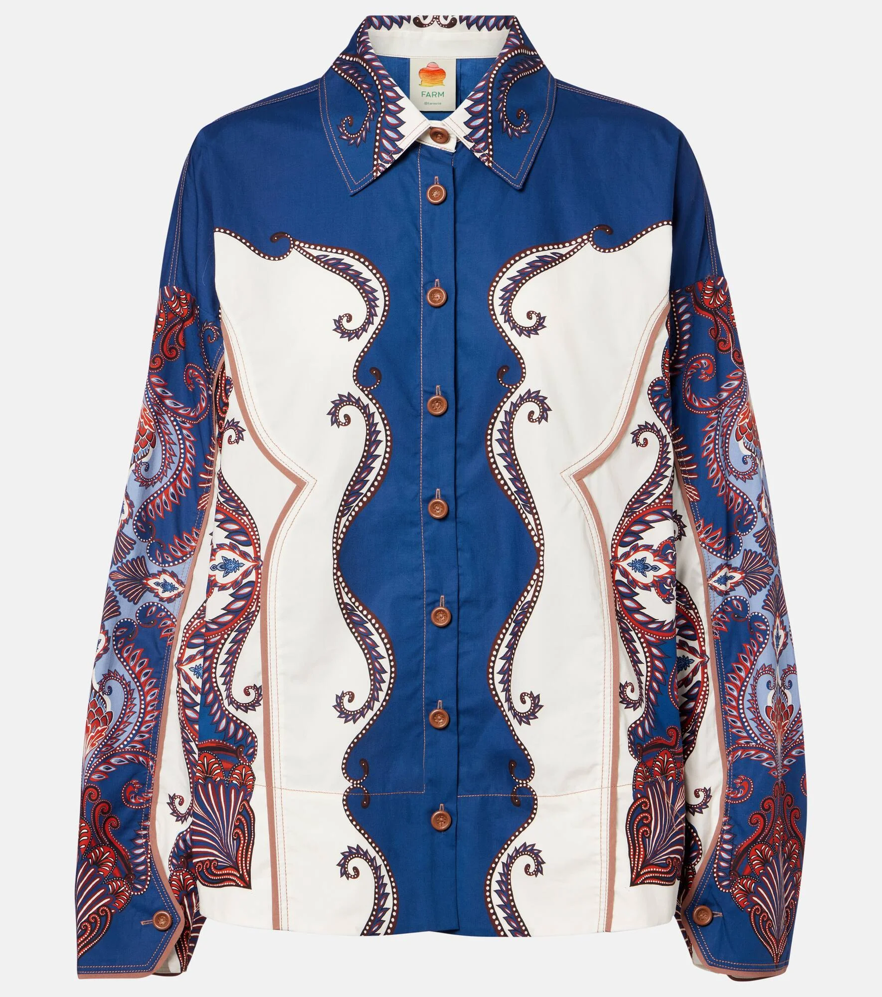 Arabesque Scarf printed cotton shirt - 1