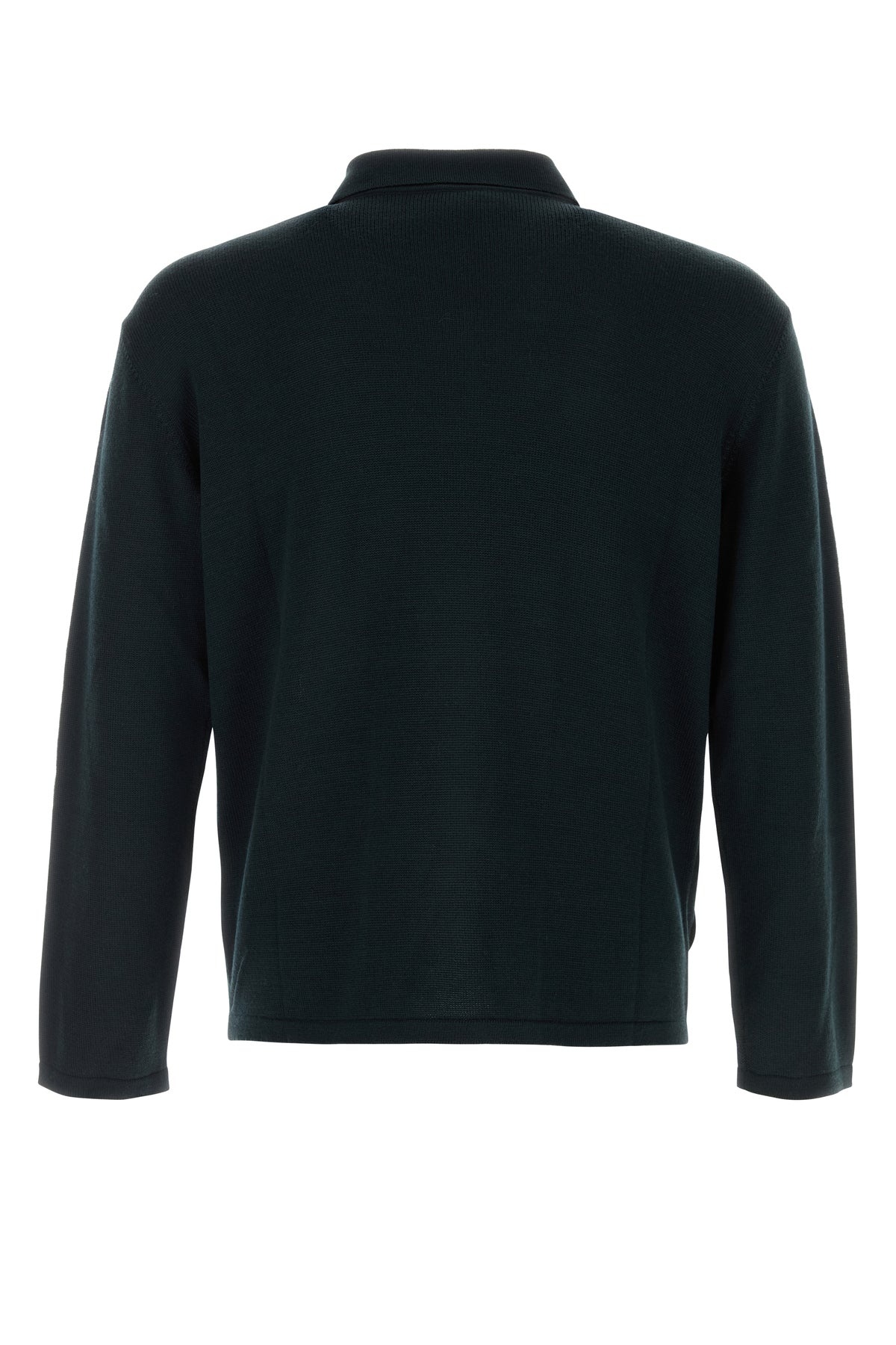 Midnight blue wool polo shirt - 2