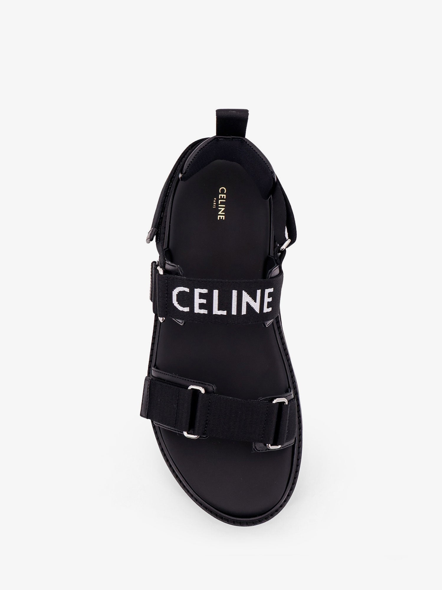 サンダル CELINE  Celine jacquard canvas sandals Women's Celine Lympia in triomphe jacquard canvas and