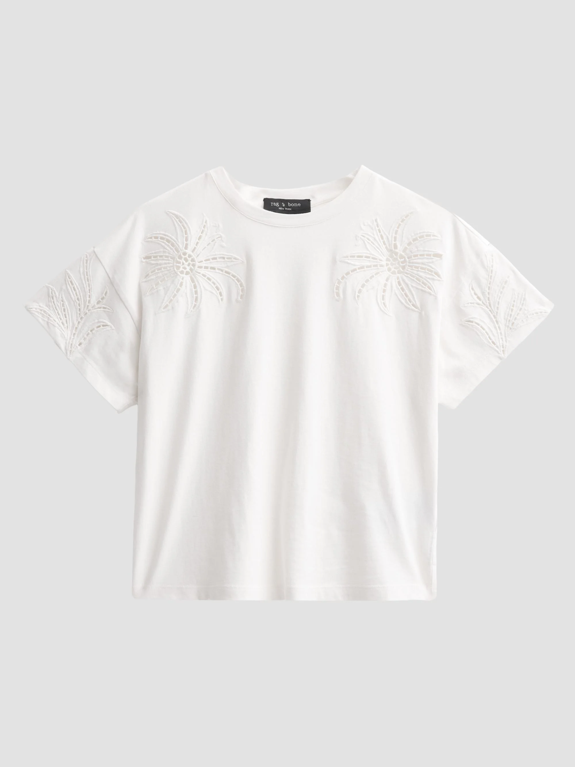 Women's Kelly Floral Cut-Out Boxy T-Shirt - White - 1