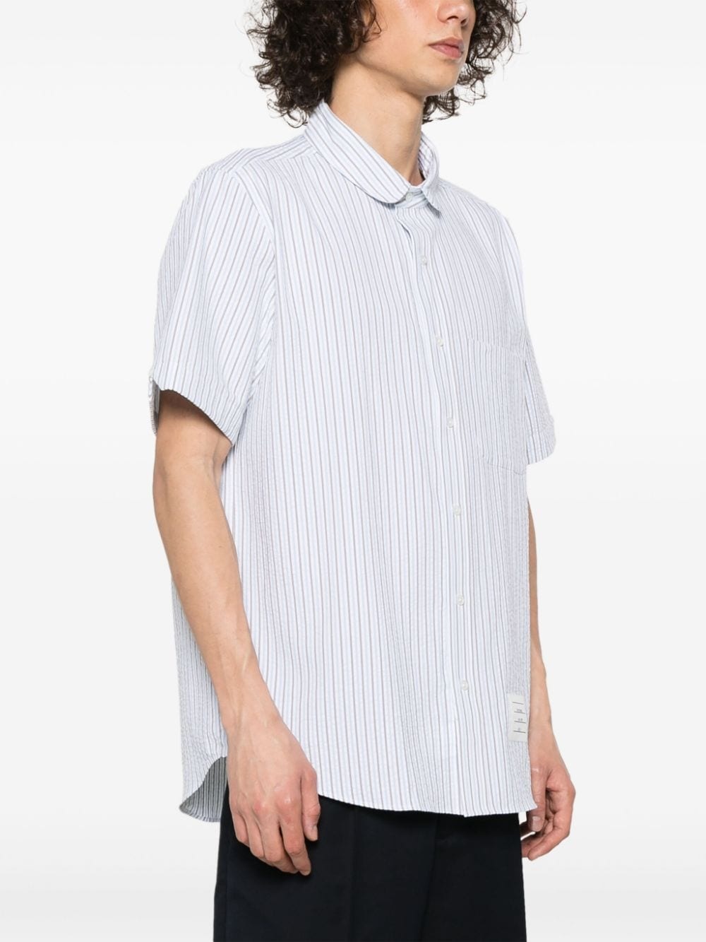 striped seersucker cotton shirt - 3