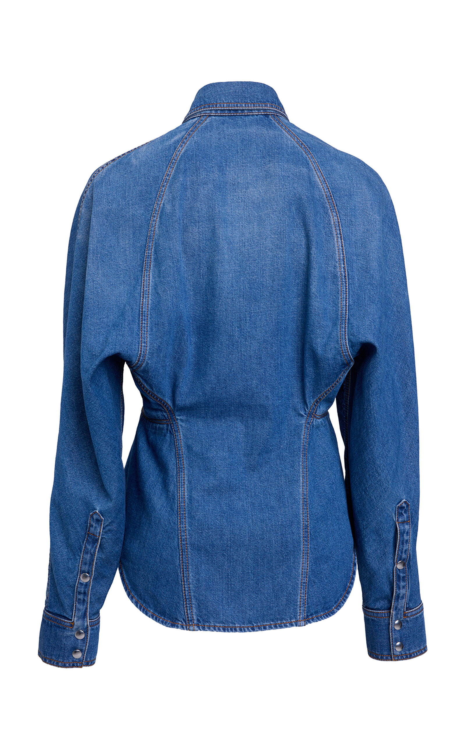 Curved Denim Shirt blue - 5