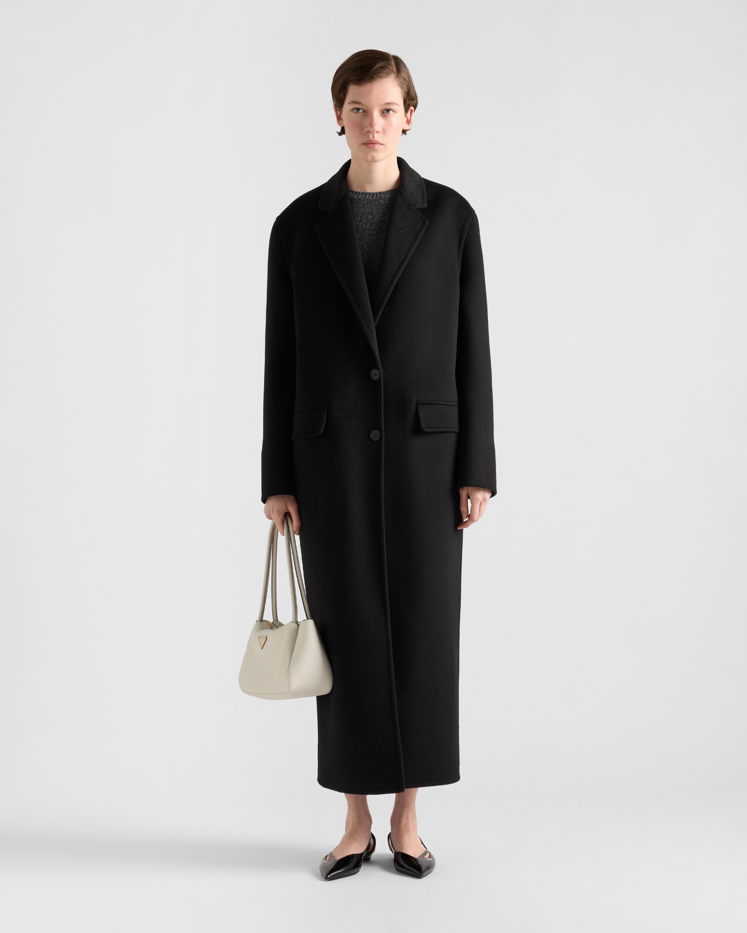 Single-breasted cashgora coat - 2