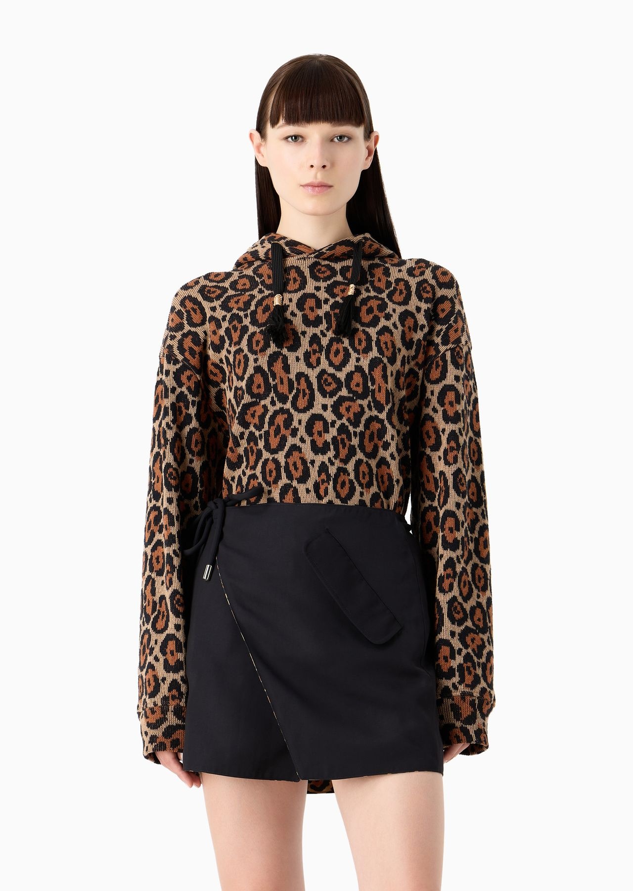 Emporio Armani Sustainability Values Capsule Collection recycled modal drawstring skirt - 2