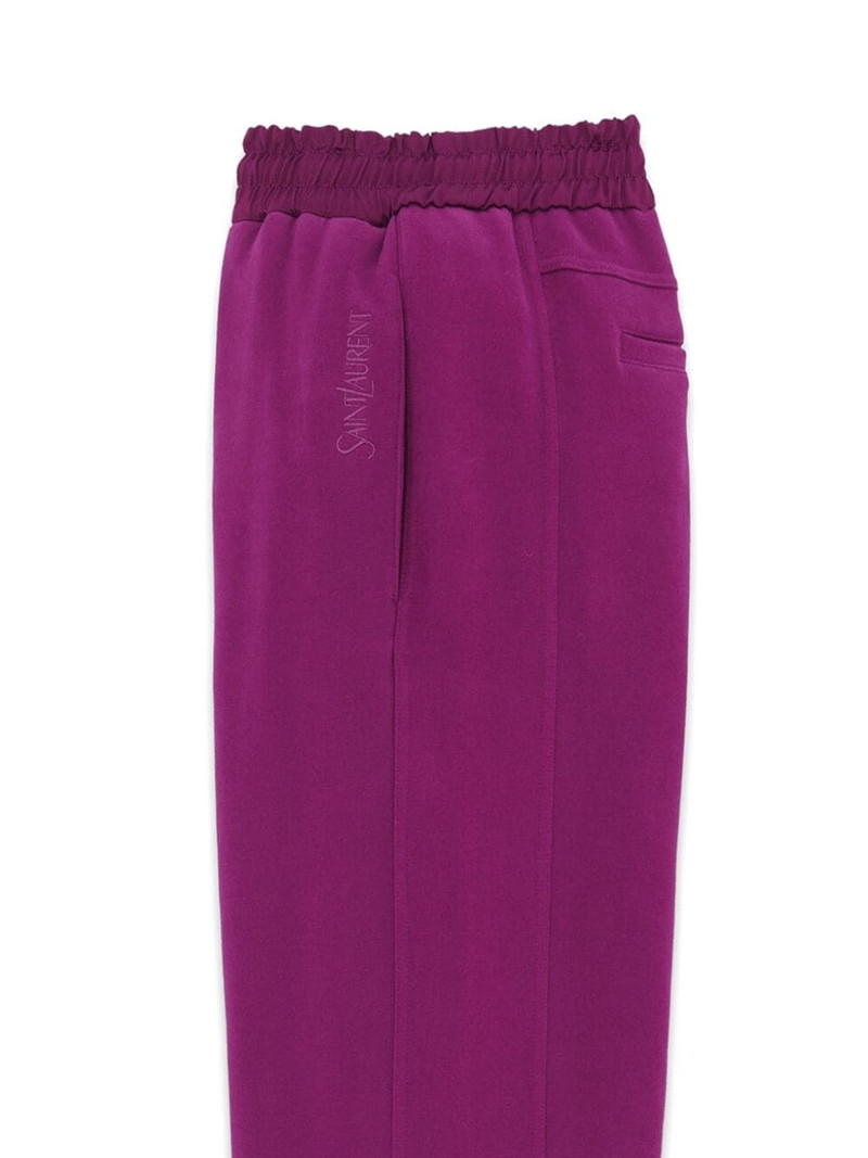 SAINT LAURENT embroidered-logo cotton track pants outlook