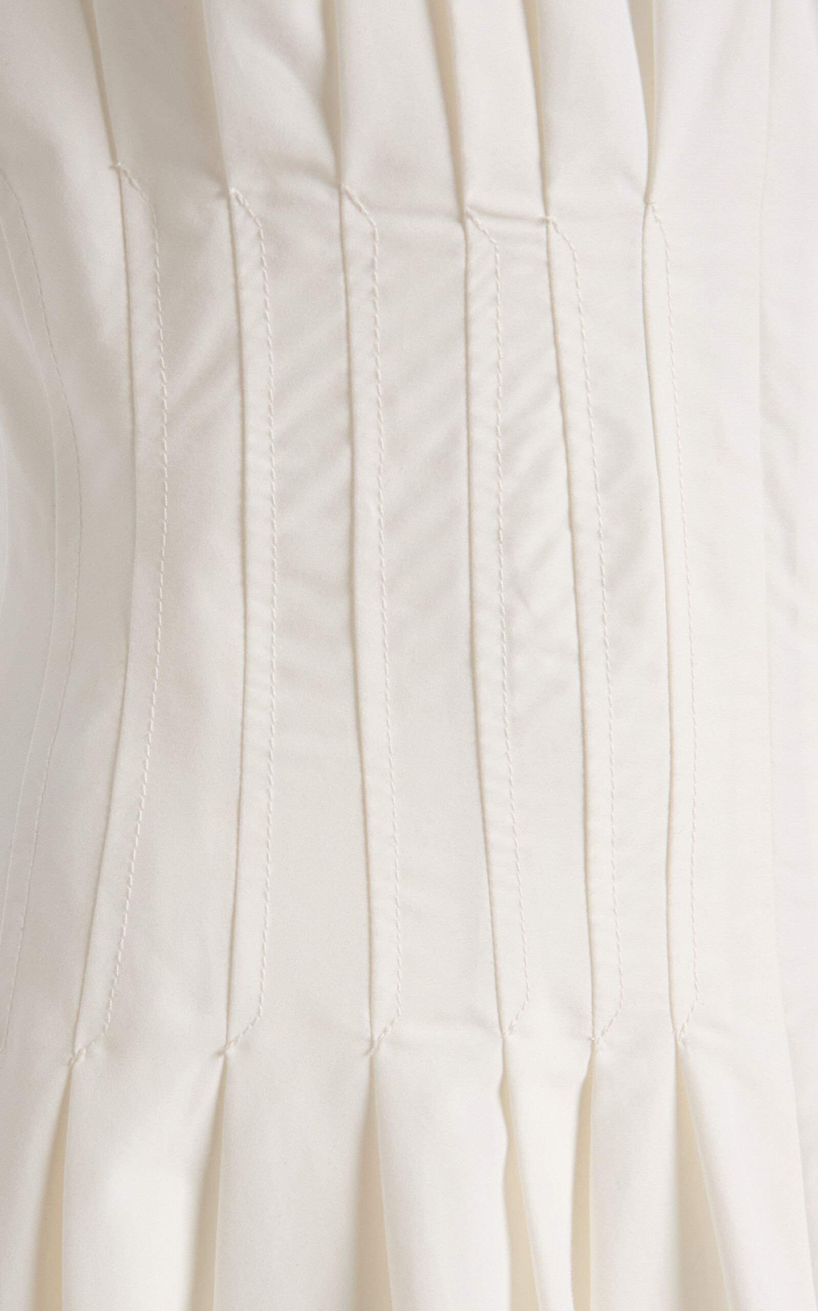 Nina Pleated Cotton-Blend Midi Dress white - 5