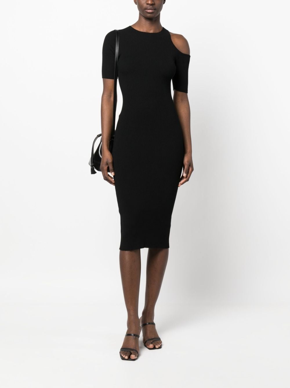 cut-out ribbed midi dress - 2