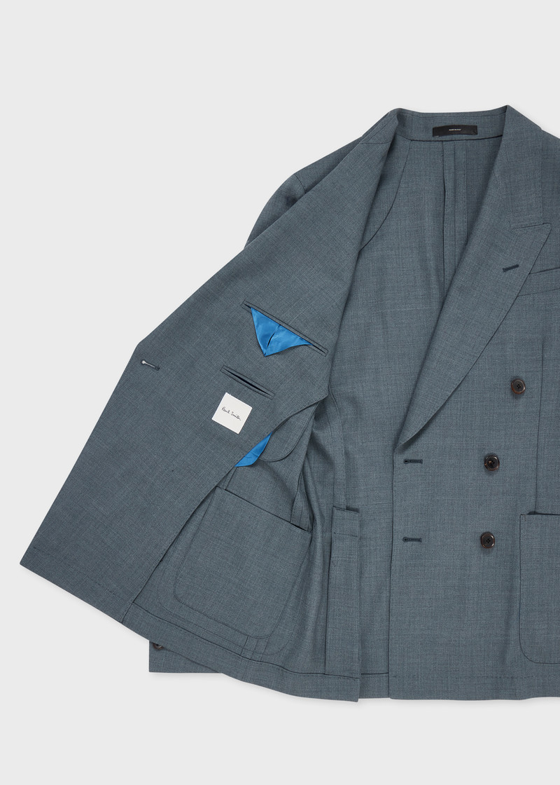 A Suit To Travel In - Blue Marl Double-Breasted Wool Blazer 4