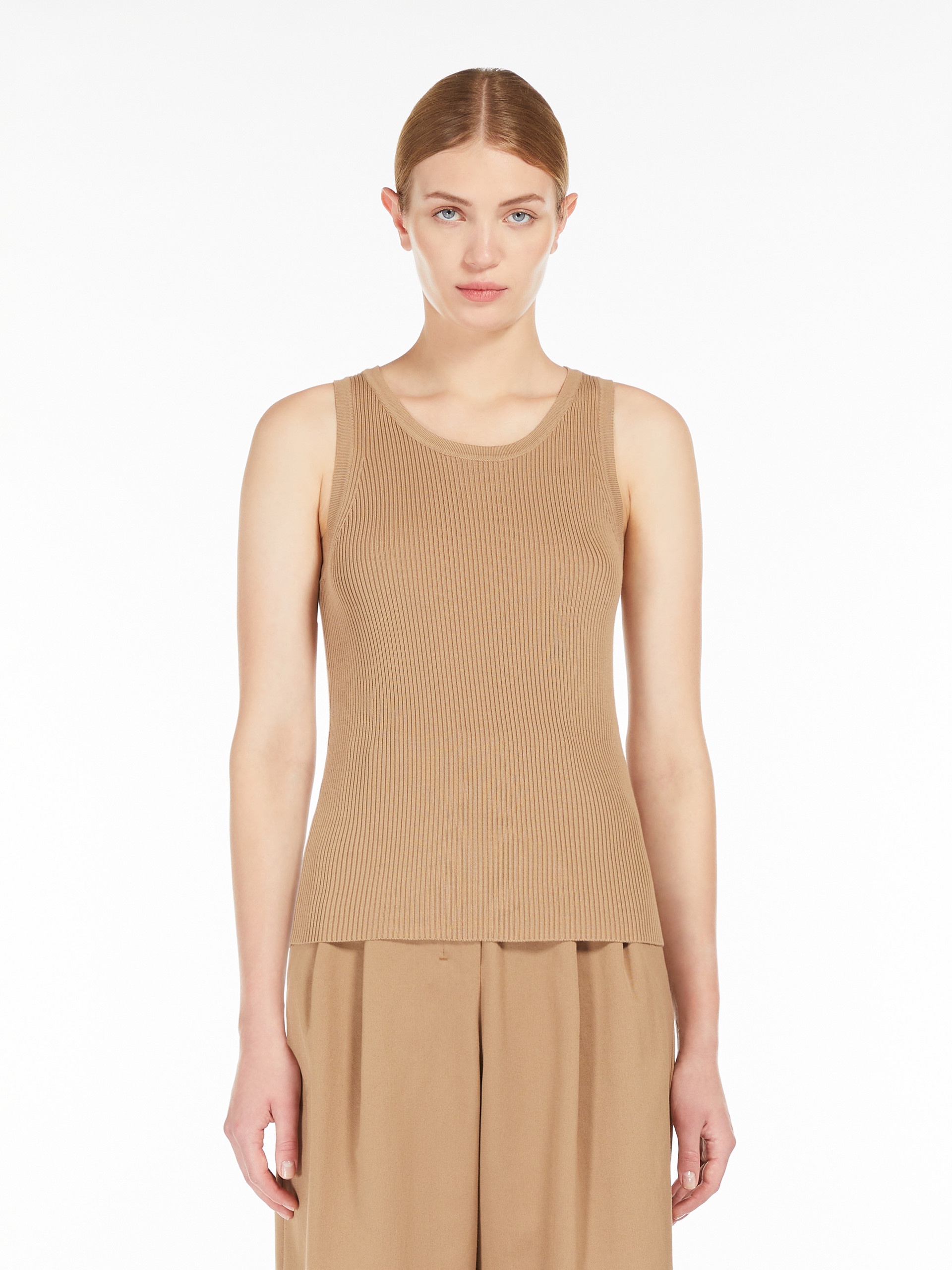 AMBURGO Rib-knit top - 3