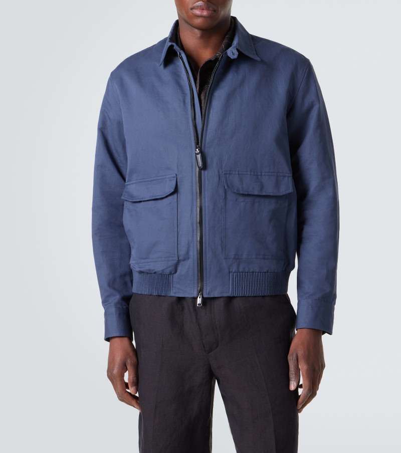 Brioni Linen and cotton blouson jacket outlook