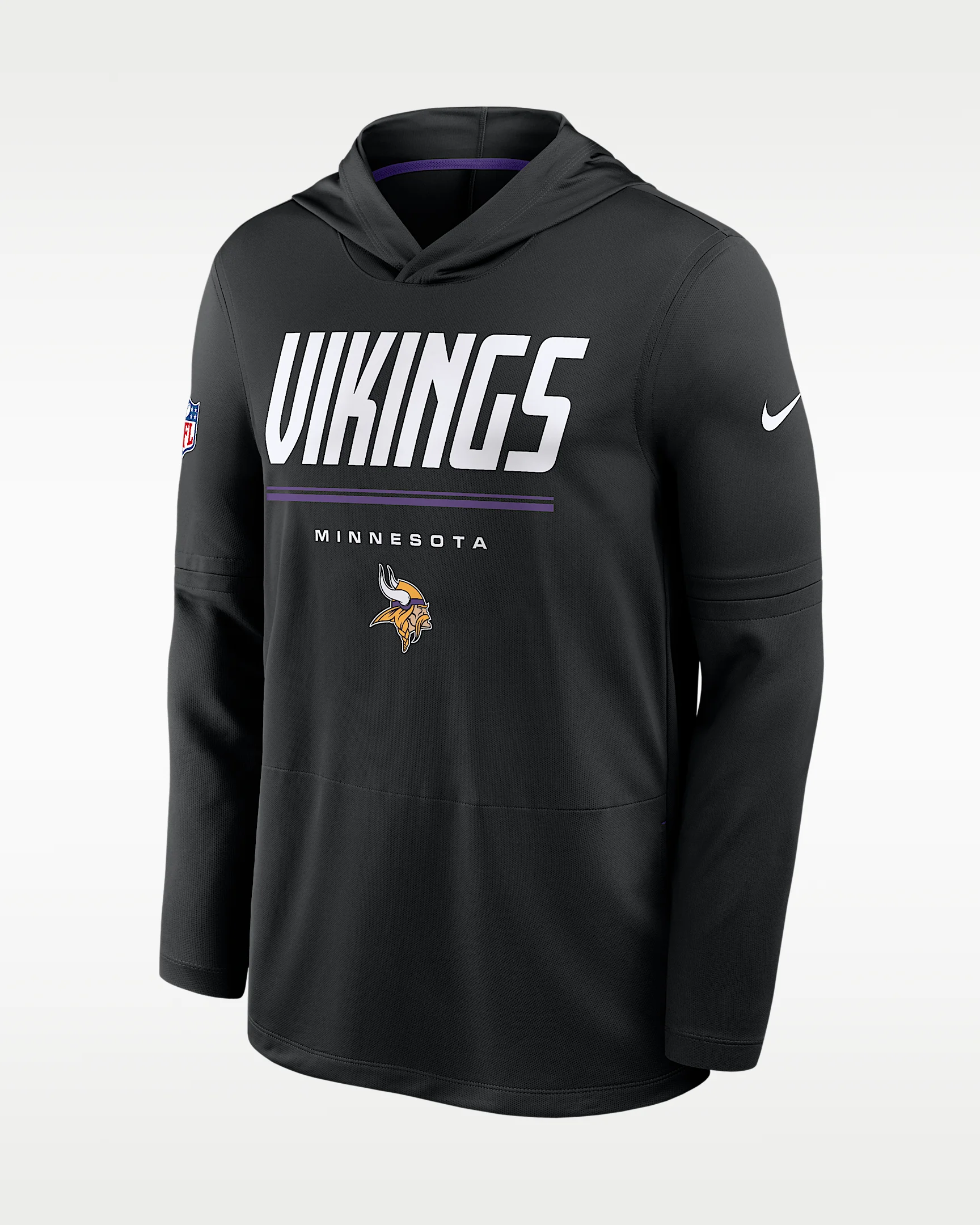 Minnesota Vikings Sideline Men's Nike Dri-FIT NFL Long-Sleeve Hooded Top - 1