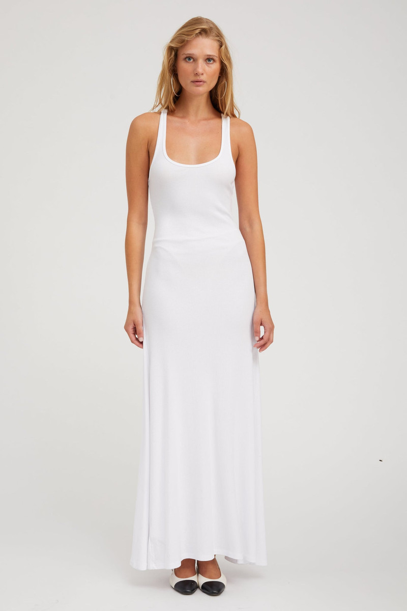 WHITE RIB TANK MAXI DRESS 1