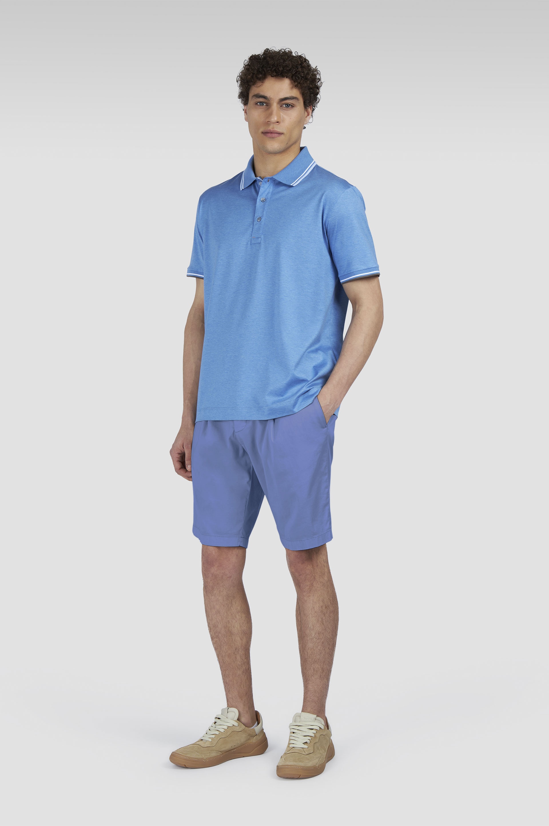 CHINO SILK STRETCH COTTON AND SILK BERMUDA SHORTS - 2