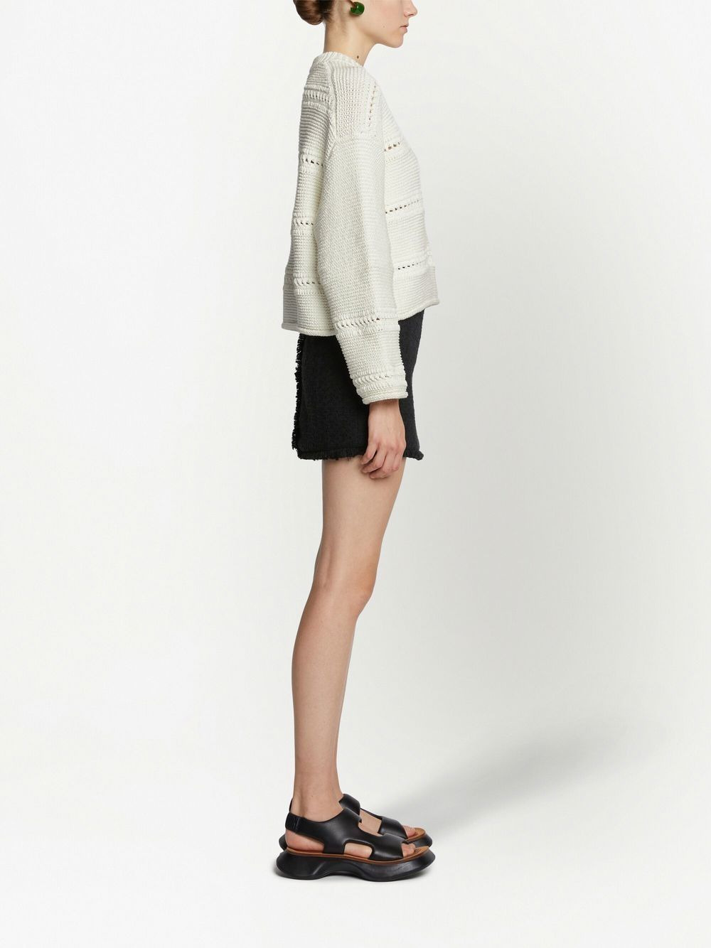 cropped open-knit jumper - 3
