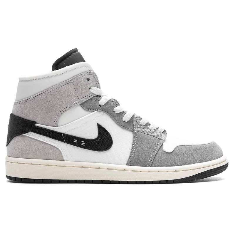 AIR JORDAN 1 MID SE CRAFT - CEMENT GREY /BLACK/WHITE - 1