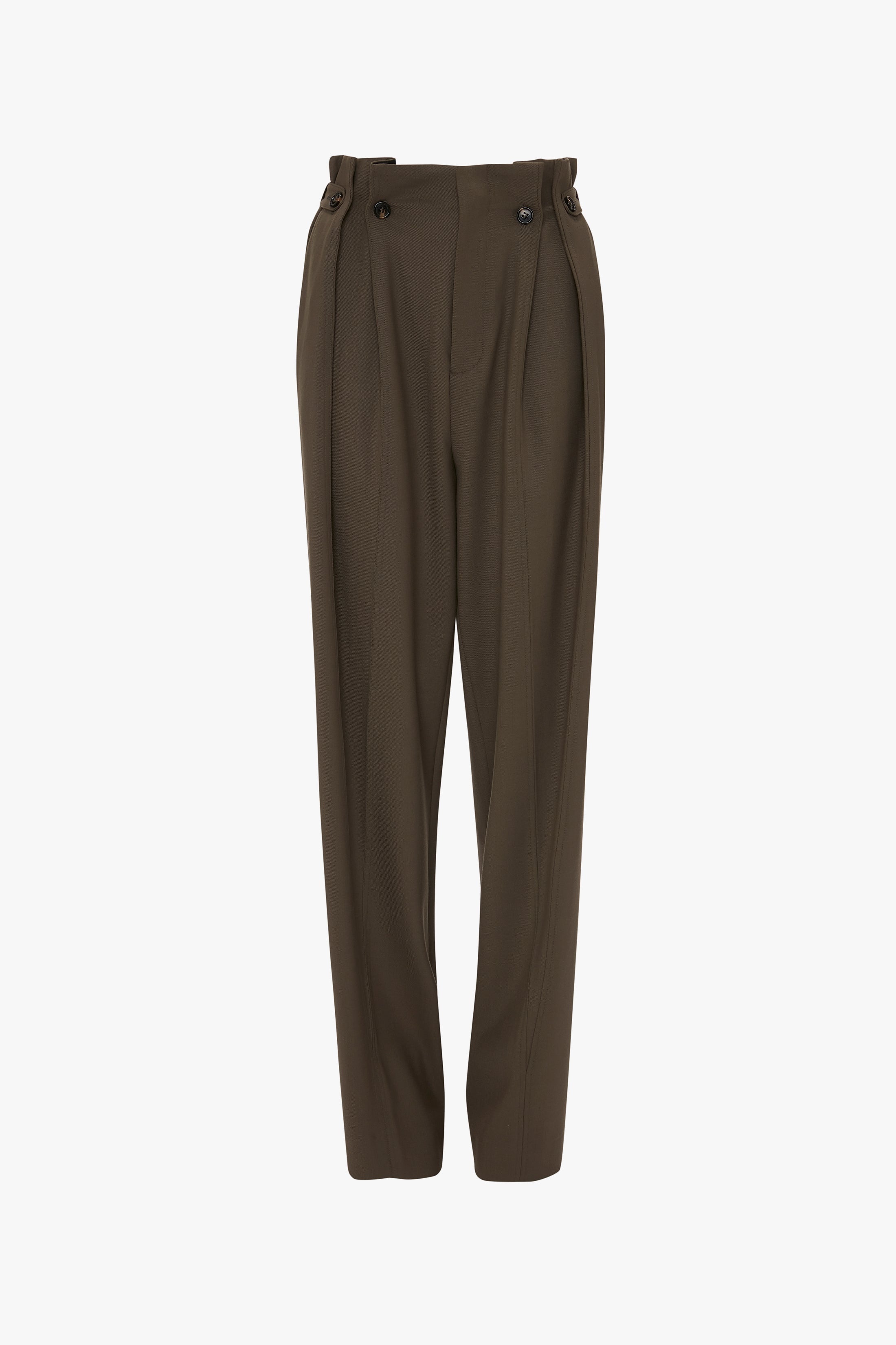 Gathered Waist Utility Trouser In Oregano - 1