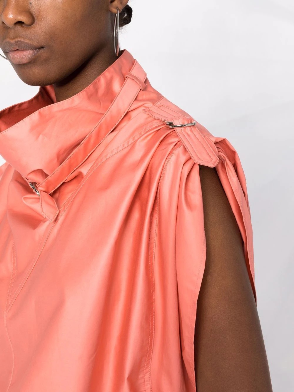 belt-detail funnel-neck blouse - 3