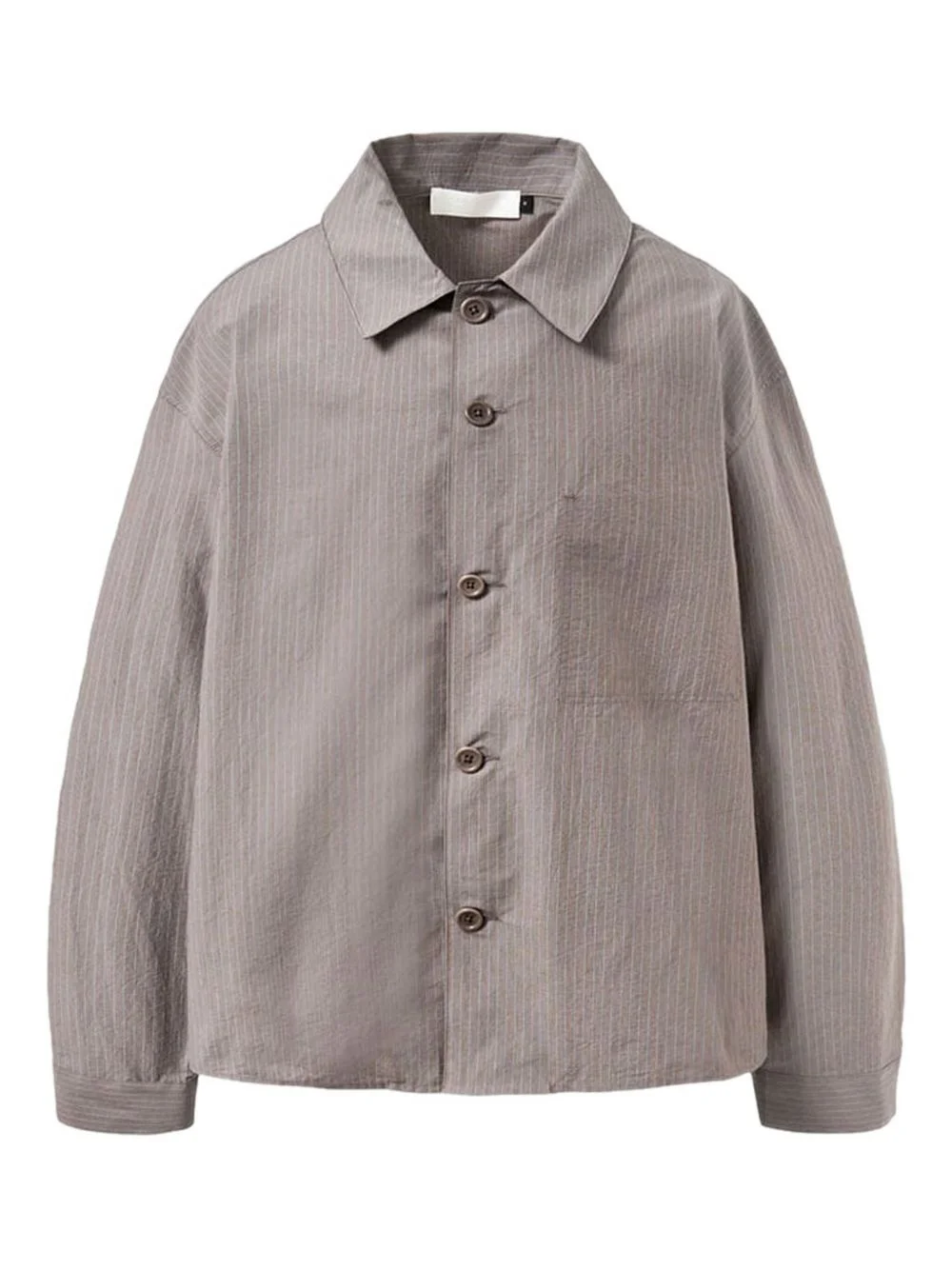 striped patch-pocket shirt - 1