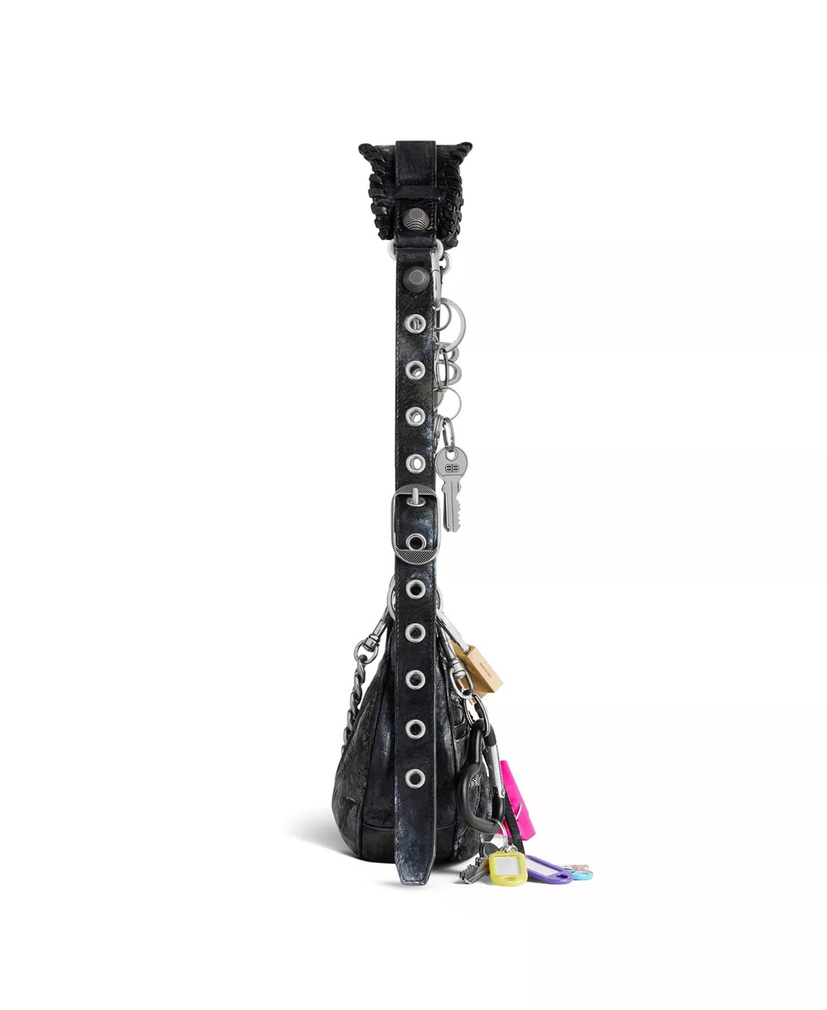 Le Cagole Shoulder Bag Used Effect with Charms - 3