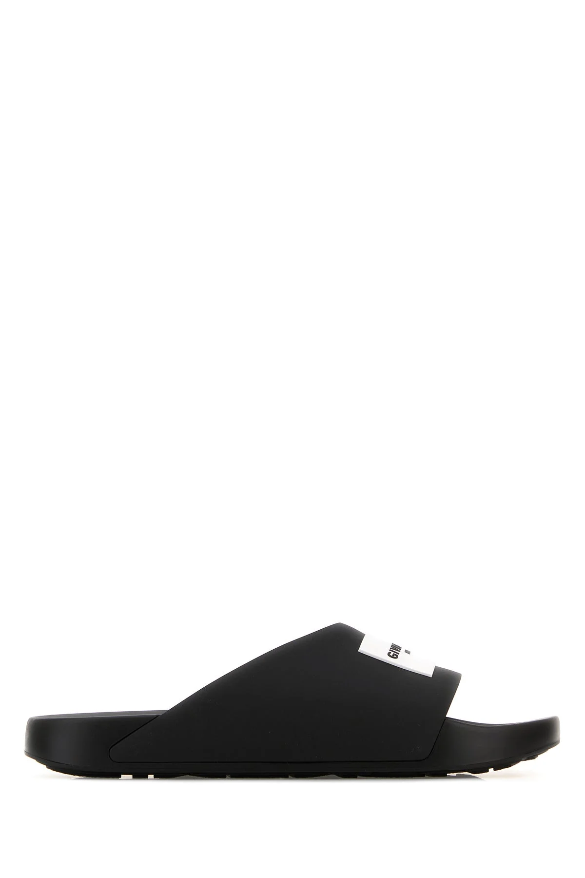 Black rubber Label slippers - 1