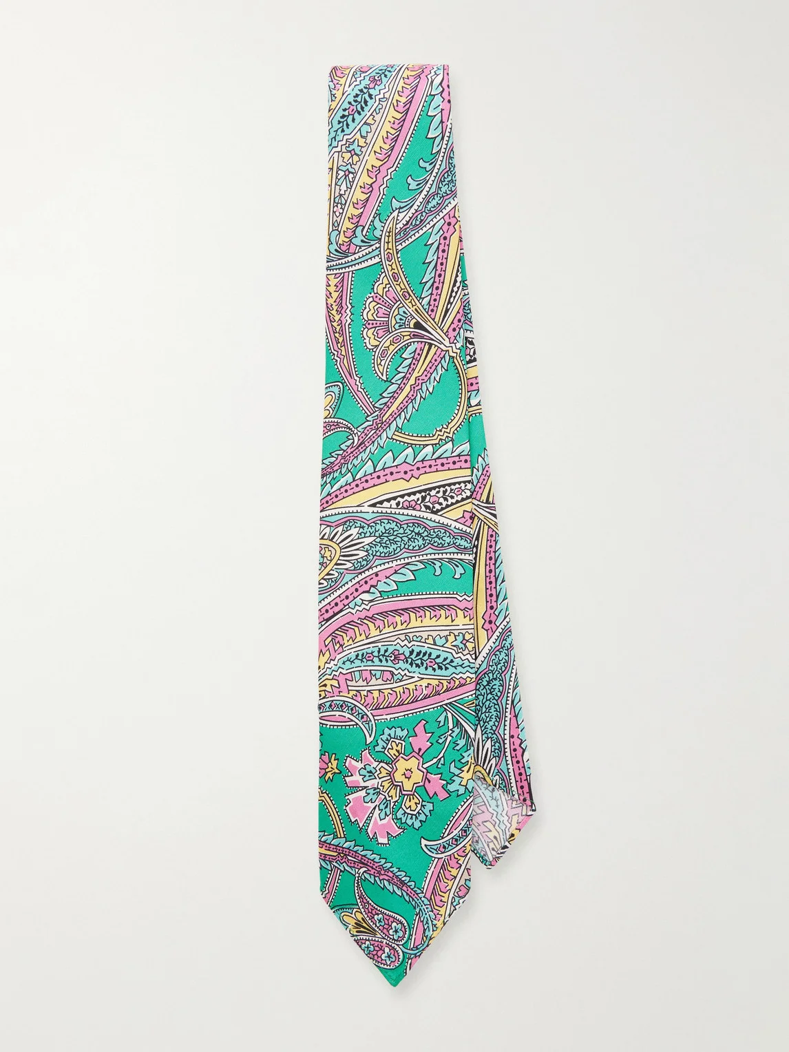 7cm Nouveau Leaves Printed Silk-Shantung Tie - 1