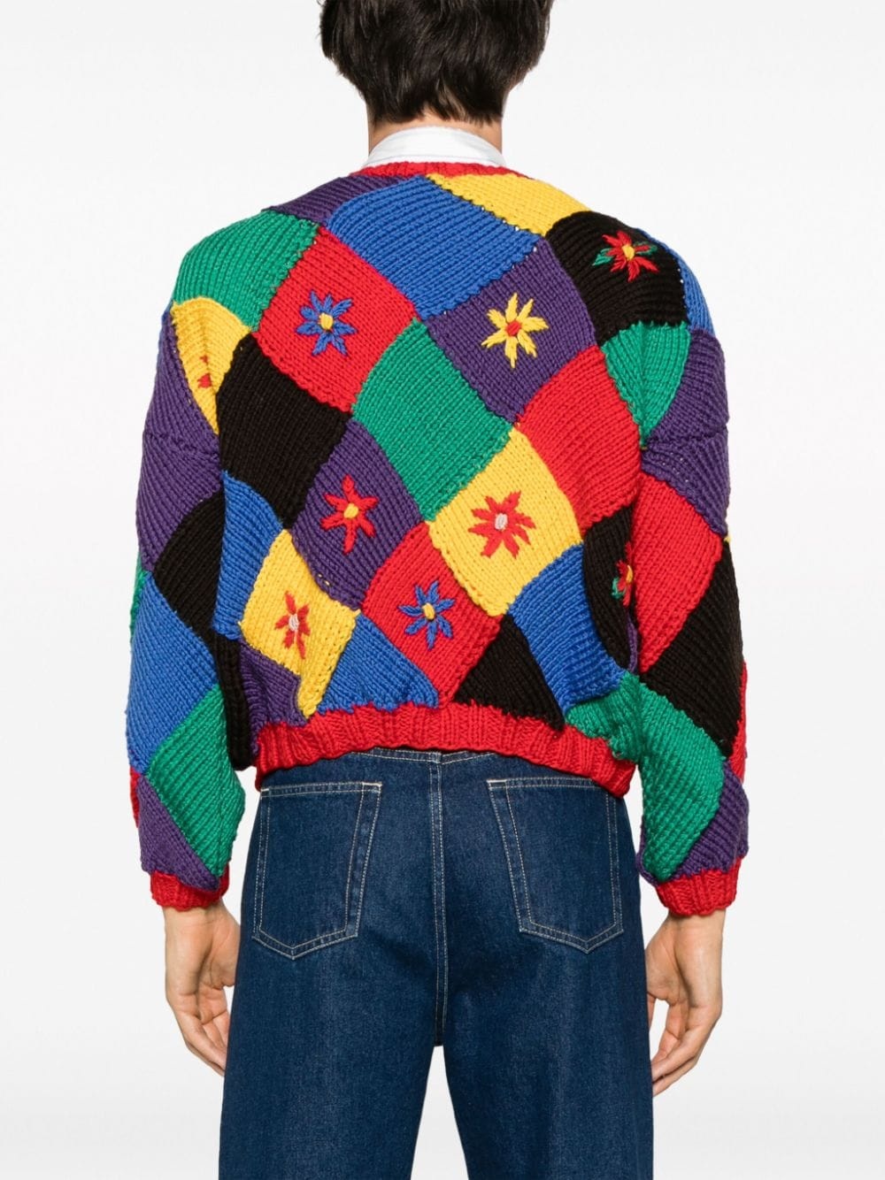 bird-appliqué colour-block jumper - 4