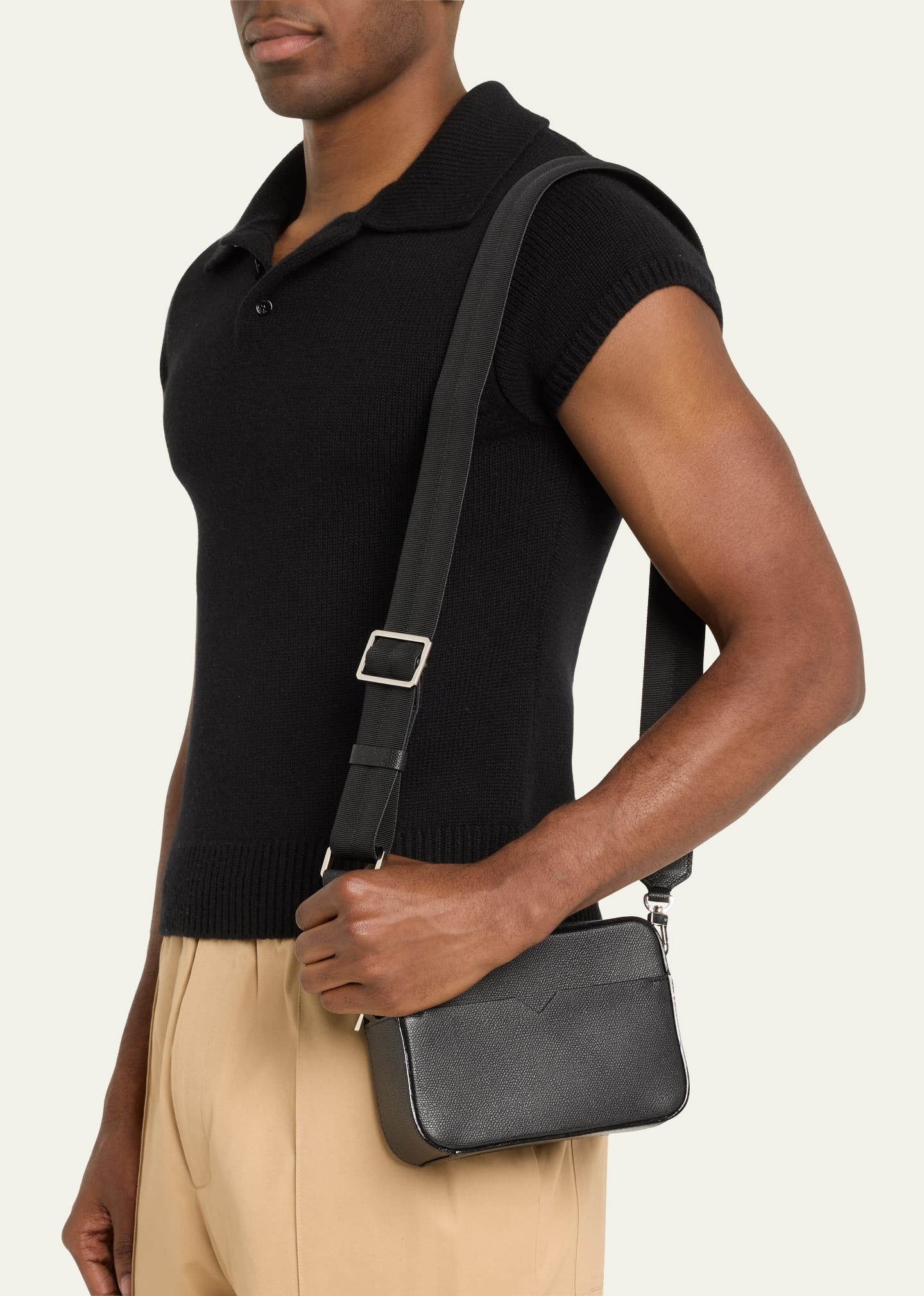 Men's Reporter Calfskin Crossbody Bag - 2