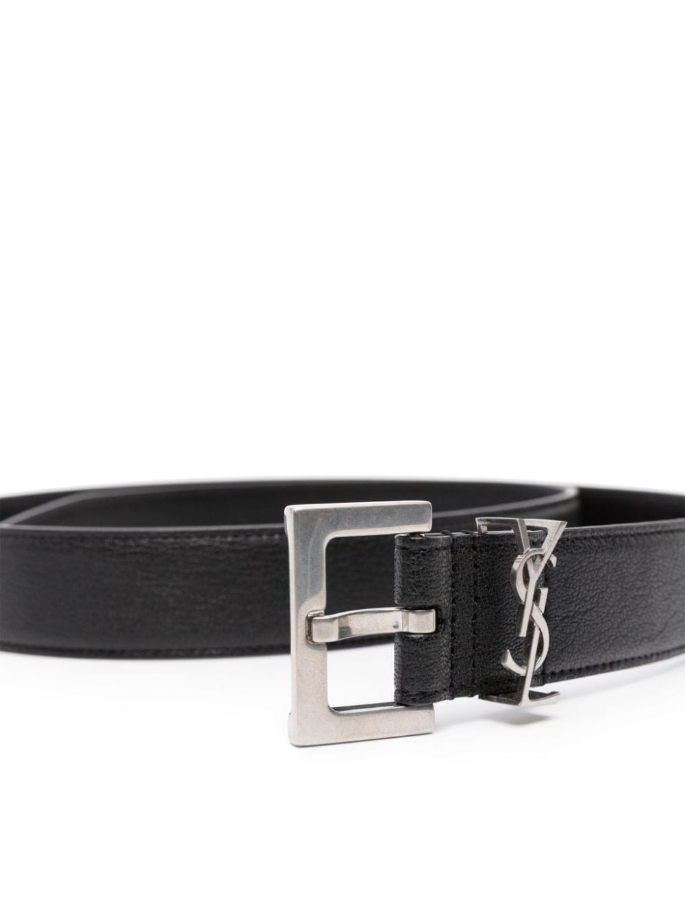 YSL logo-plaque leather belt - 2