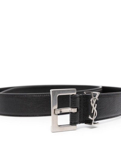 SAINT LAURENT YSL logo-plaque leather belt outlook