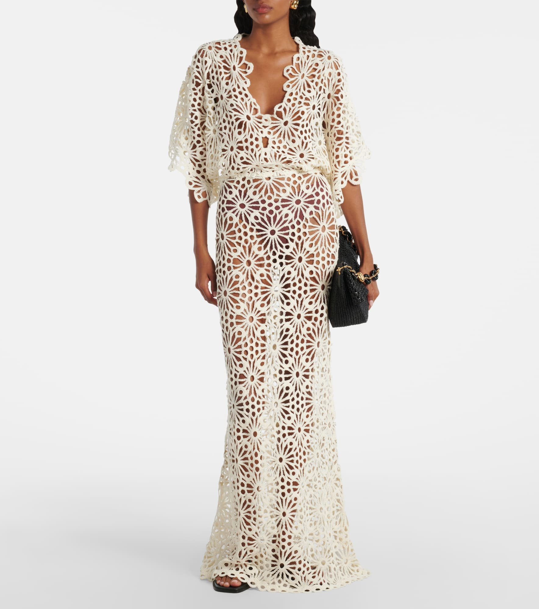 Obie crochet cotton and linen maxi dress - 2