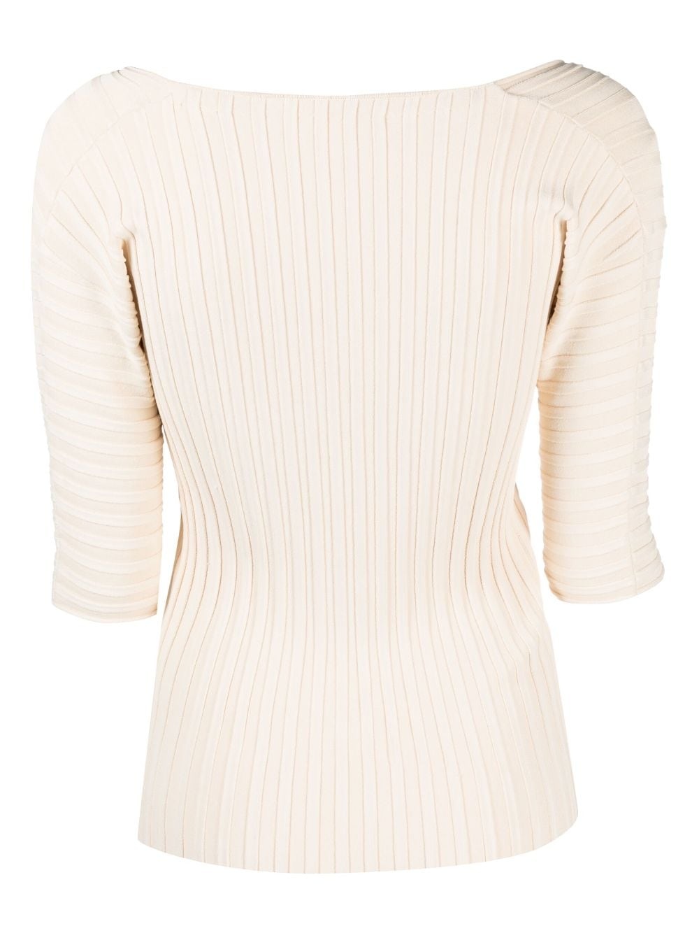 ribbed-knit asymmetric top - 2
