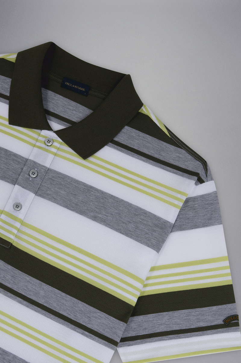 COTTON PIQUÉ POLO SHIRT WITH STRIPED PATTERN 5