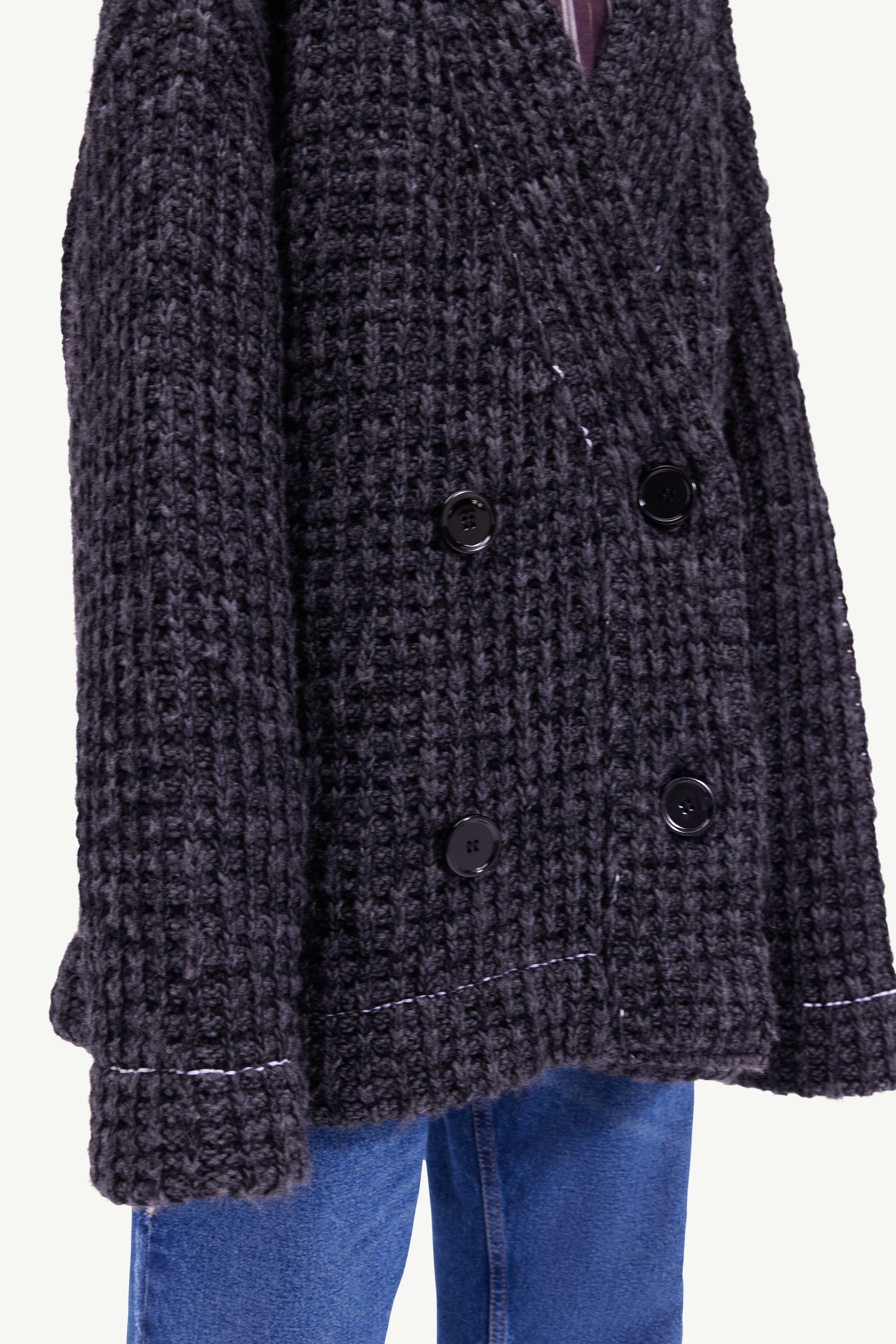 Waffle knit cardigan - 5