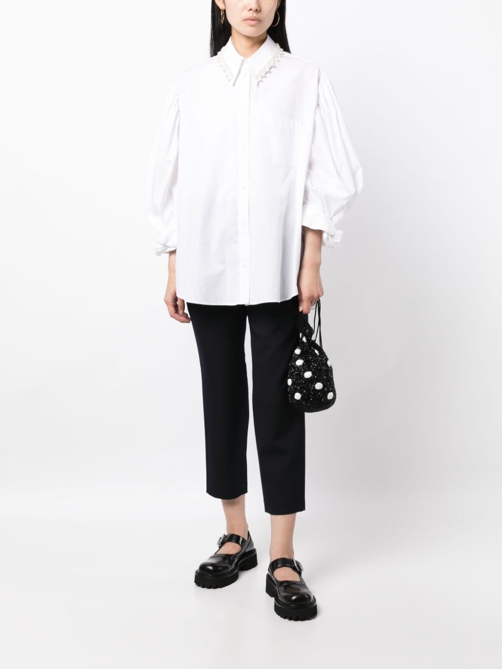 wool cropped trousers - 2