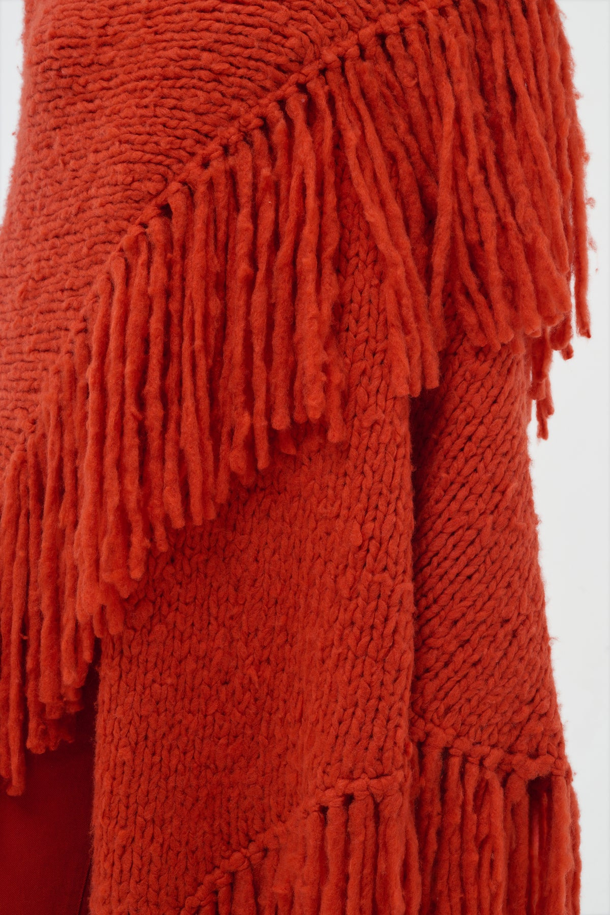 Lauren Knit Wrap in Antelope Orange Welfat Cashmere - 3