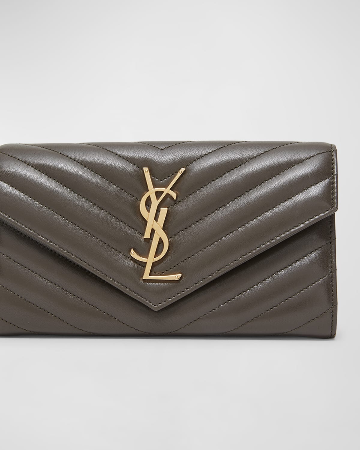 YSL Monogram Large Envelope Flap Wallet in Smooth Leather - 7