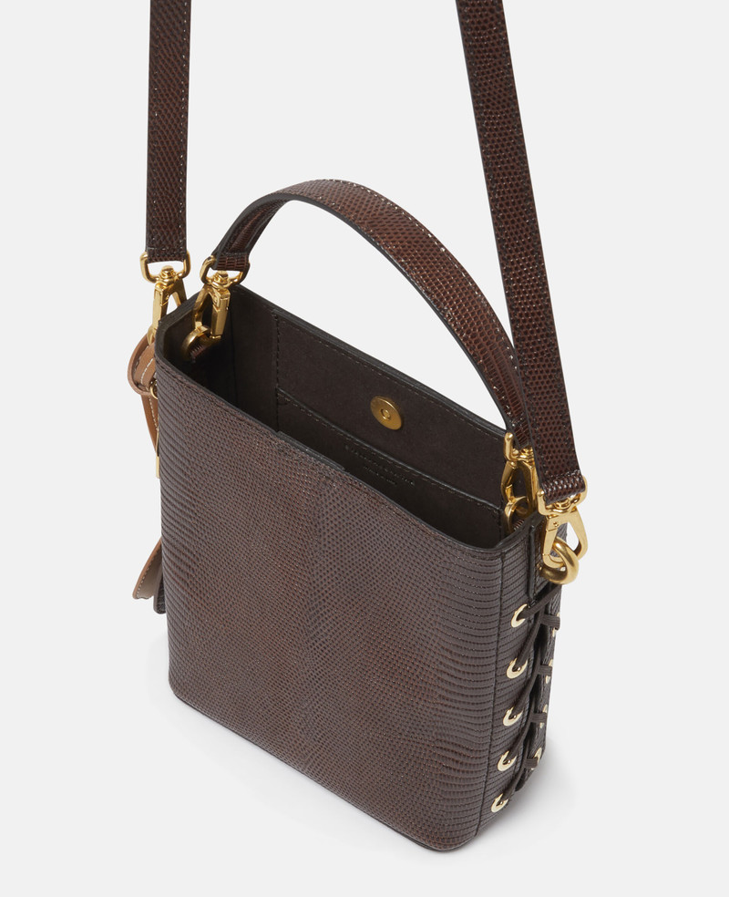 Stella McCartney Frayme Scale-Embossed Bucket Bag outlook