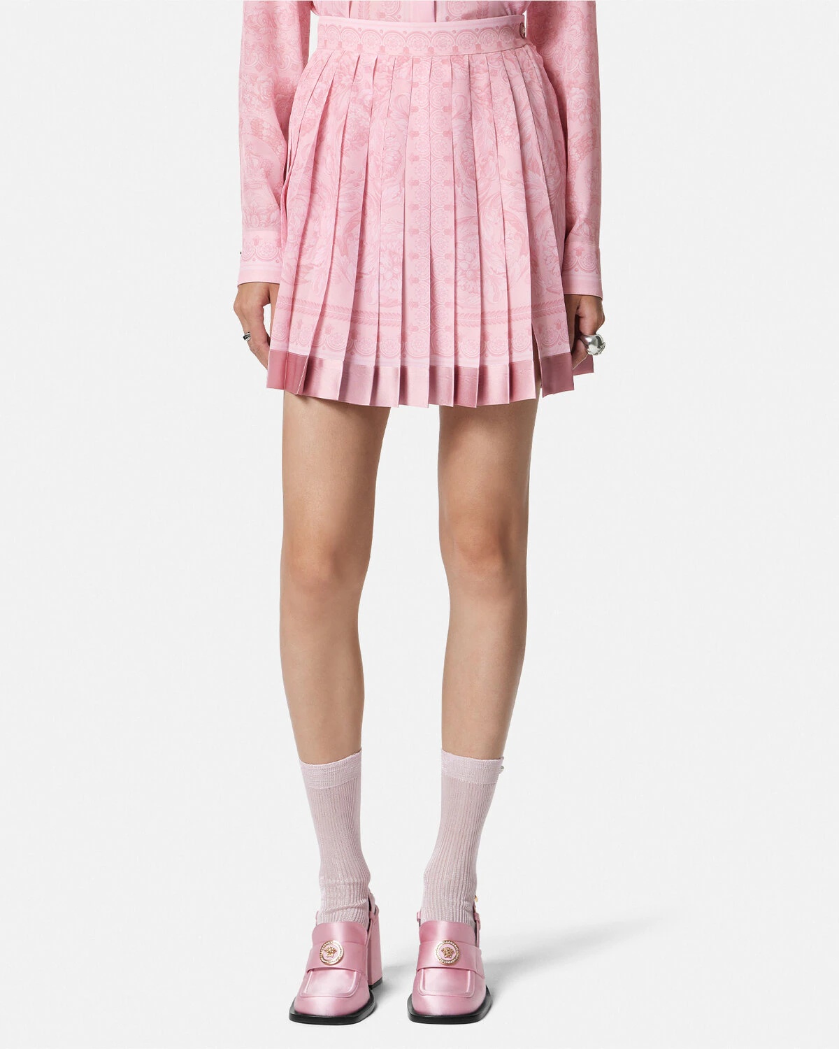 Barocco Pleated Mini Skirt - 4
