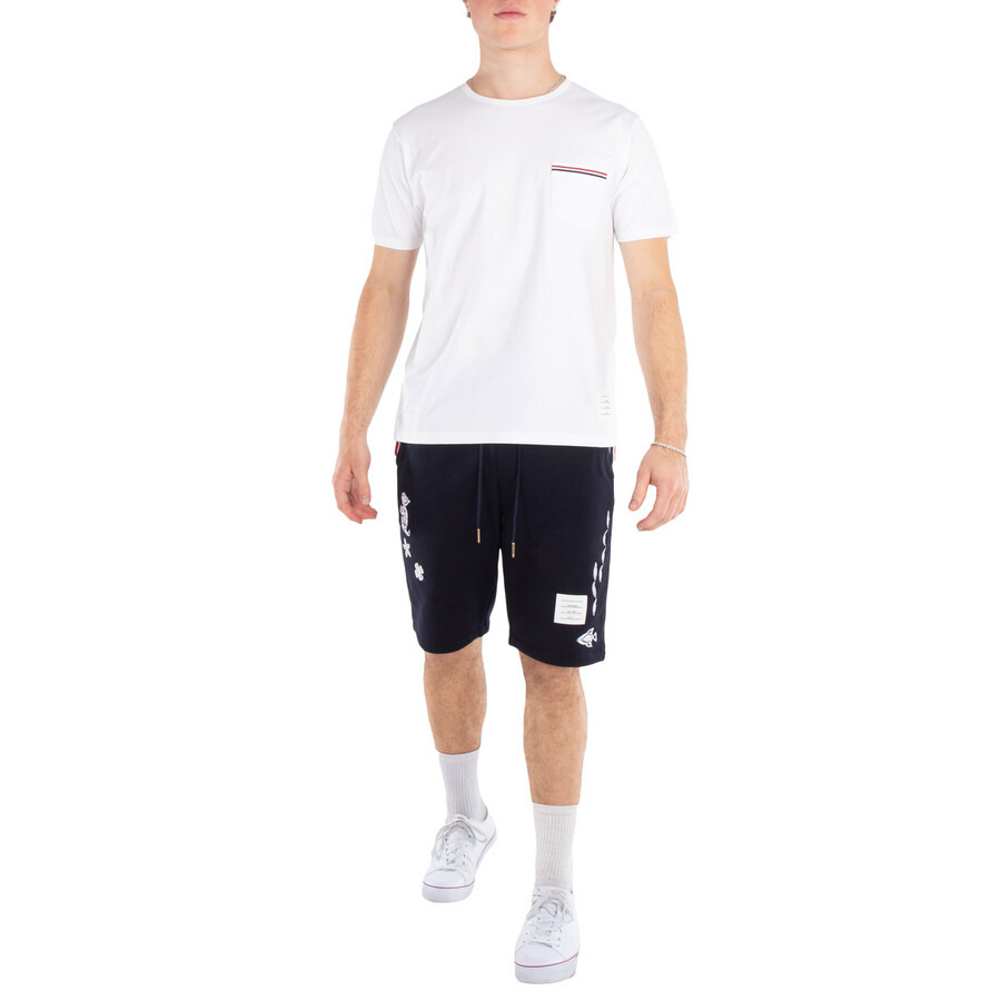 Thom Browne Men's White Jersey Pocket T-Shirt - 4